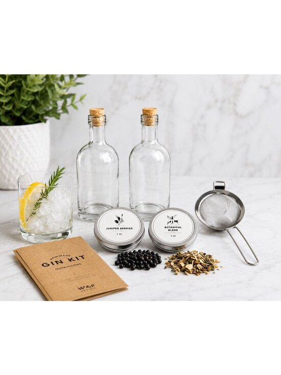 The Homemade Gin Kit Other - W&P Homemade Gin Kit DIY Craft Cocktail Infusion Set w/ Bottles Botanicals